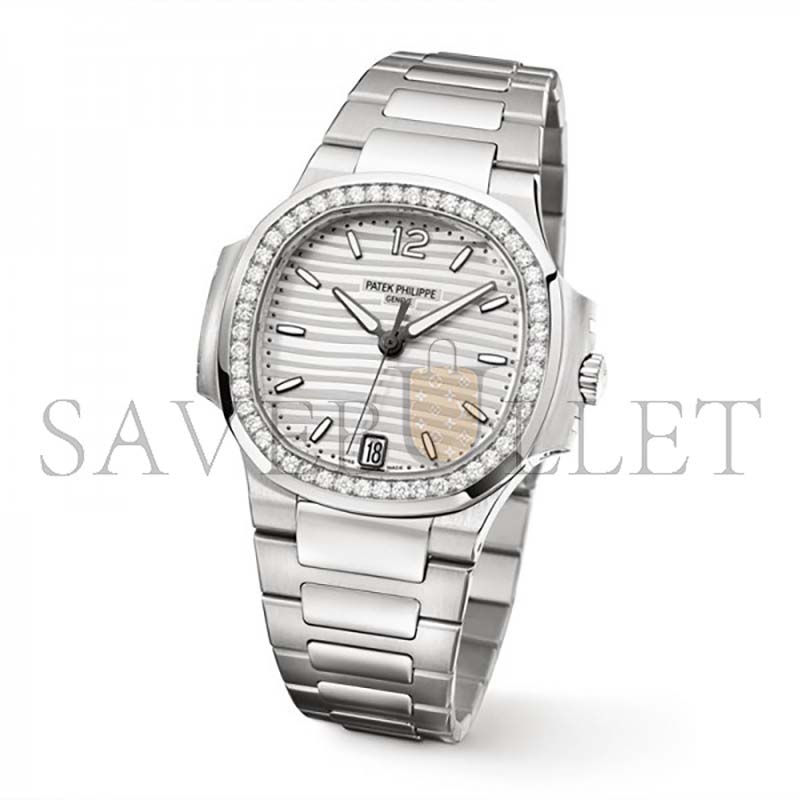 p**ek ph**ppe nautilus silver dial Di*m*nd steel ladies watch 7018 32mm